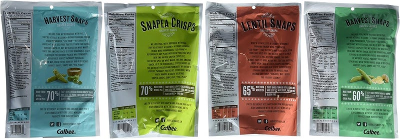 Calbee Snapea Crisps Harvest Snaps Variety Pack - Caesar, Wasabi Ranch, Tomato Basil & Lightly Salted - Image 4